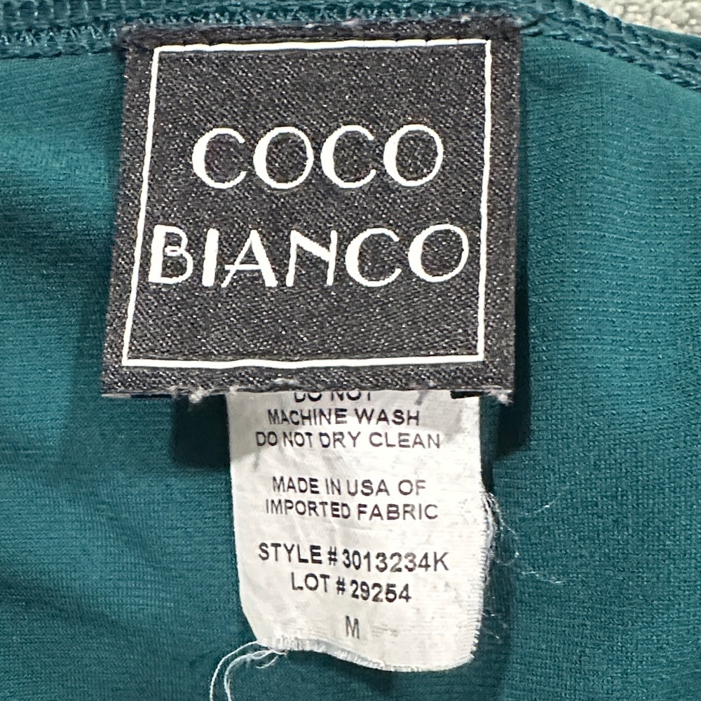 Coco Bianco Teal Wrap-Style Blouse size M made in USA - Picture 6 of 9